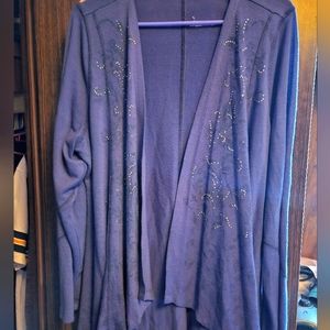 Blue Cardigan by Live and let live.  Size 2X.